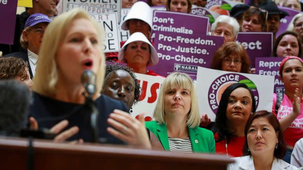 PHOTO: Senator Kirsten Gillibrand speaks after holding a roundtable discussion with abortion providers, health experts, pro-choice activists, and state legislators at the Georgia State House in Atlanta, May 16, 2019. (Elijah Nouvelage/Reuters)