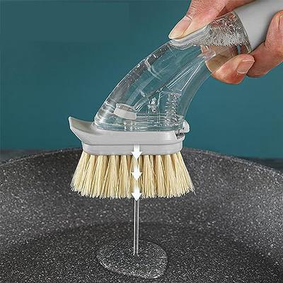 1pc Automatic Soap Dispensing Cleaning Brush, Multi-functional For  Dishwashing, Pot & Basin Cleaning