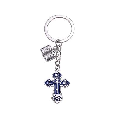 Keychain, Cross, blue