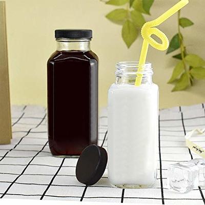 Glass Water Bottles Stainless Steel Leak Proof Lid Soda Lime Reusable  Drinking Bottle Sauce Jar Juice