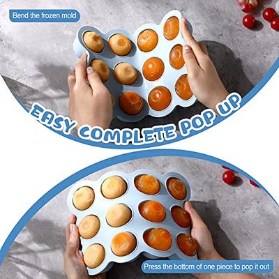 Hoolerry 4 Pcs Silicone Baby Food Freezer Tray with Clip on Lid