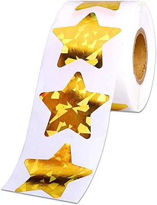 1.5 Large Holographic Gold Star Stickers for Kids Reward, 500 Pcs