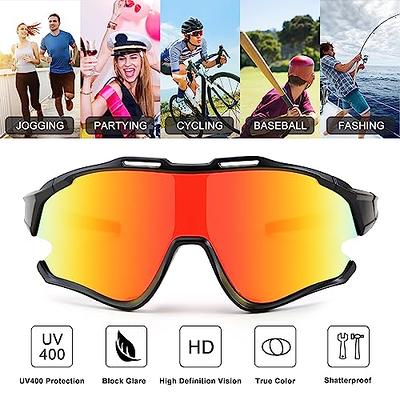 Sport Men Cycling Running Baseball Golf Sunglasses Wrap Around Sun Shade  Glasses