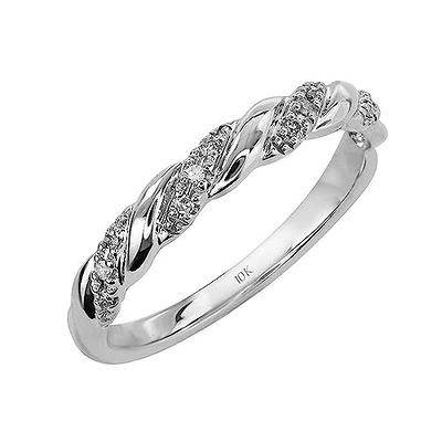 Celtic Rings for Women, White Gold Halo Diamond Ring CT7328