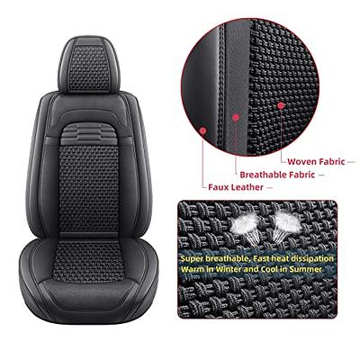 hikeaglauto Car Seat Covers Full Set, Faux Leather Seat Covers for