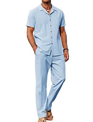  COOFANDY Men's Short Sleeve Linen Shirt Guayabera Cuban Beach  Tops Band Collar Casual Button Down Shirts Khaki : Clothing, Shoes & Jewelry