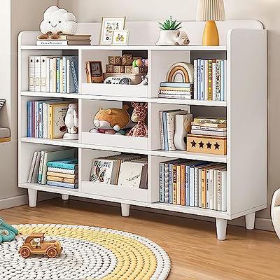 Tangkula Kids Toy Storage Organizer 5 Cubbies Wooden Bookshelf