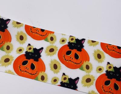 halloween printed grosgrain ribbon for bows