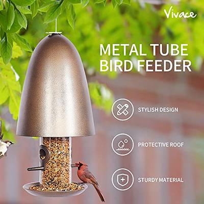 Green Outdoor Hanging Metal Bird Feeder