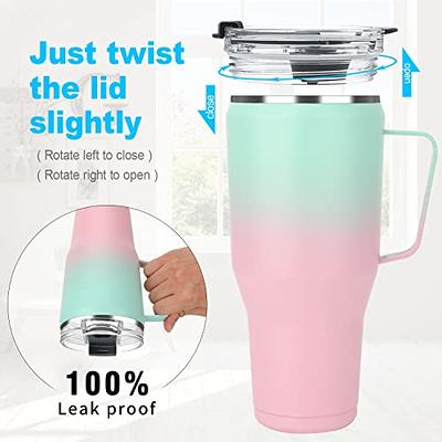  Zukro 32 oz Vacuum Insulated Tumbler with Handle,Stainless  Steel Travel Cup with Lid and Straw, No Sweat,Leakproof,Keep Drinks Cold 24  Hours, Dishwasher Safe,Fit in Cup Holder, Black : Home & Kitchen