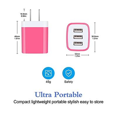 USB Charger 40W QC3.0 USB Wall Charger, 5V/3.1A 4-Port Charging Block Fast  USB Wall Plug for iPhone 12 Pro Max/Mini/11/XS Max/XR/X/8/7/6, iPad