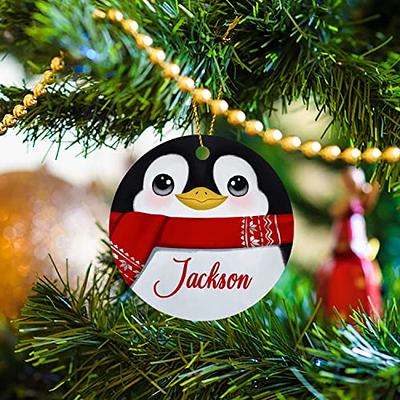 Custom Christmas Penguins Plastic Kids Mug (Personalized