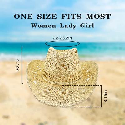 Suhine 15 Pcs Straw Cowboy Hat for Men Women Colorful Western