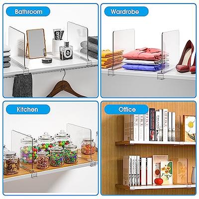 10Pack Clear Acrylic Shelf Dividers, Closet Shelves and Separator