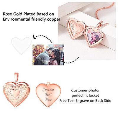 Engravable Heart Charm, Rose gold plated