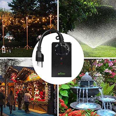 Minoston Outdoor Timer Outlet with Photocell Light Sensor, Remote Control  Dusk to Dawn Timer Waterproof, 2/4/6/8 Hours, 2 Grounded Electrical Outlets  for Outdoor Christmas Garden, ETL Listed(MP42T) - Yahoo Shopping