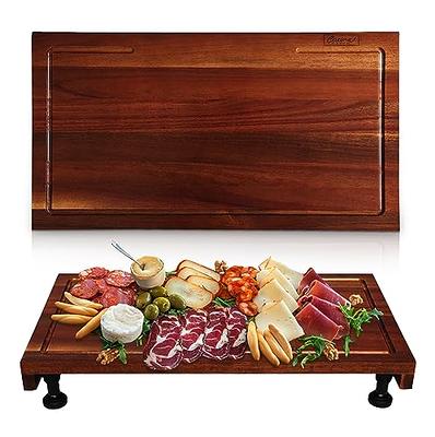 Bamboo Land- Large Bamboo Cutting Board With Containers And 6 Pcs Vegetable  Slicers & Garters