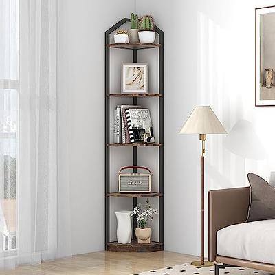 HOOBRO 6-Tier Corner Shelf, Corner Square Rack Display Shelf, Tall Storage  Rack Plant Stand, Corner Bookcase for Small Spaces, Living Room, Home  Office, Kitchen, Rustic Brown and Black BF55CJ01 - Yahoo Shopping