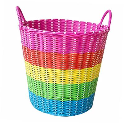 1pc Mini Simple Plastic Storage Basket, Foldable Multipurpose Pink Storage  Cube For Home