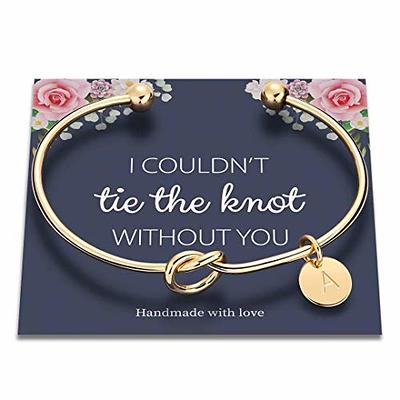 Bridesmaid Proposal Gifts, Gold Tie the Knot Bridesmaid Bracelet