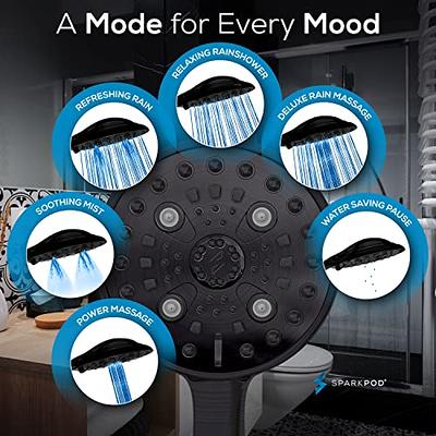 6 function shower head with hose - SparkPod