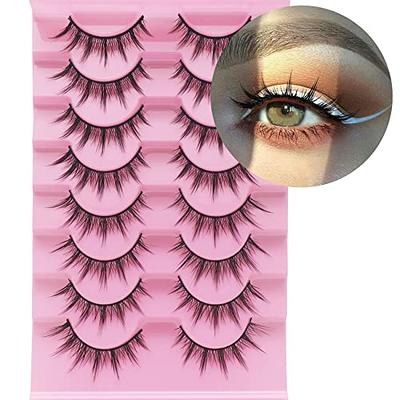 Brown Lashes Anime Eyelashes Natural Look Wispy Fake Eyelashes Manga Clear  Band Cluster Eye Lashes Individual DIY False Eyelashes Pestañas Postizas 10  Pairs 