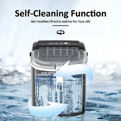 Ice Makers Countertop, Self-Cleaning Function, Portable Electric Ice Cube  Maker Machine, 9 Ice Cubes Ready in 6 Mins, 26lbs 24Hrs with Ice Bags and