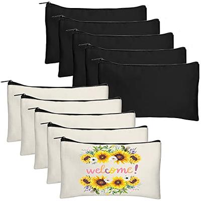 10 Pack Blank Diy Craft Bag Canvas Pencil Case Blank Makeup Bags