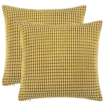 Deconovo Corduroy Throw Pillow Covers 2 PCS(Cover Only) - 18*18 - Butter Milk Beige