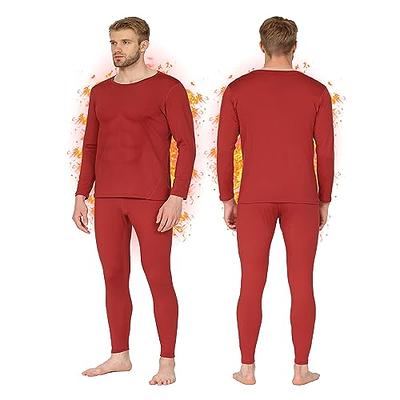Men's Thermal Underwear Set Fleece Top and Bottom Warm Long Johns
