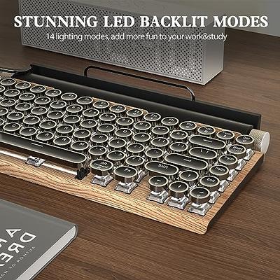 Retro Typewriter Keyboard Wireless Mechanical Keyboard, 83-Key