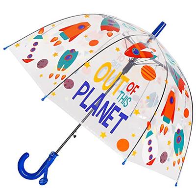 Sweetude 4 Pcs 39 Inch Kids Umbrellas for Rain Clear Bubble