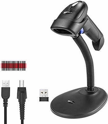 NADAMOO Wireless Barcode Scanner 328 Feet Transmission Distance USB  Cordless 1D Laser Automatic Barcode Reader Handhold Bar Code Scanner with  USB