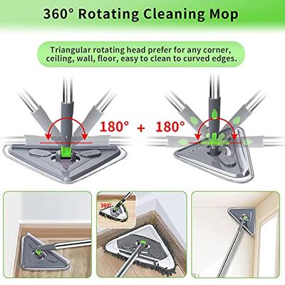 Baseboard Cleaner, 360° Rotatable Wall Mop, Wall & Baseboard Cleaner Tool  with Adjustable Long Handle, Cleaning Tool for Baseboards/Door