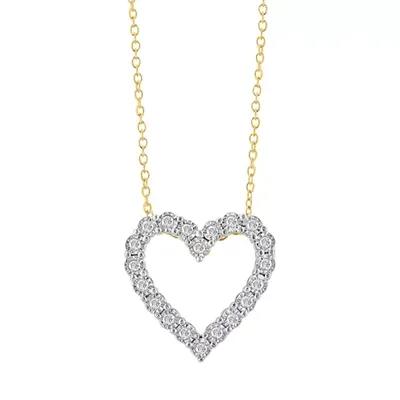 14K Gold Heart Necklace 14K White Gold / 16