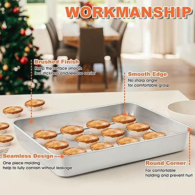  Herogo Baking Pan with Lid, 9 x 12 Inch Stainless Steel Lasagna  Pan Deep, Rectangle Cake Pan with Lid for Brownies Casseroles Cakes, 2 Pans+2  Lids, Non Toxic & Dishwasher Safe
