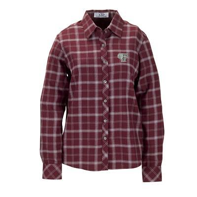 Atlanta Braves Women's Flannel Button-Up Long Sleeve Shirt - Navy