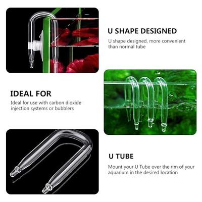 POPETPOP 4pcs Fish Tank Elbow U- Shaped Connecting Co2 Tube