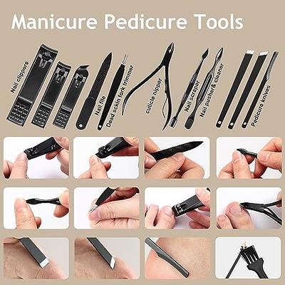 WOAMA Manicure Set - 10 in 1 Pedicure Kit Nail Clippers with Black Bag  Manicure Kit Nail Kit Manicure Tools for Women Men