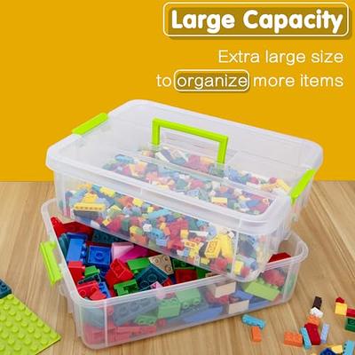 BTSKY 2 Layer Stack & Carry Box, Plastic Multipurpose Portable Storage  Container Box Handled Organizer Storage Box for Organizing Stationery,  Sewing