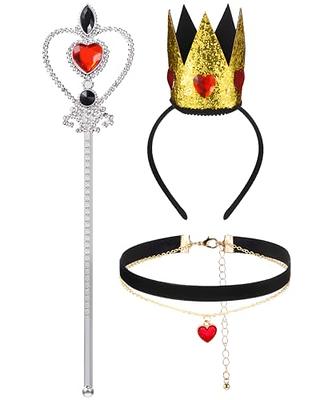 Liliful 3 Pcs Halloween Queen Cosplay Costume Accessories Include Gold  Crown Headband Heart Rhinestone Scepter Wand Red Heart Dangle Earrings for  Women Girl Party - Yahoo Shopping