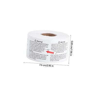 VILLCASE 1 Roll Candle Warning Sticker Candle Safety Decal Seal