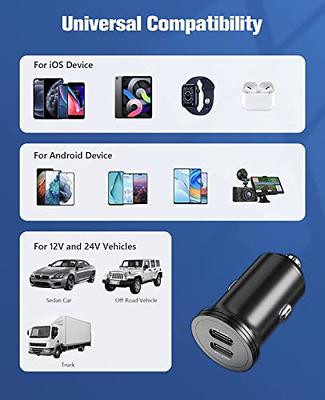 USB C Car Charger 40W, iPhone Fast Car Charger Adapter Dual Ports Cigarette  Lighter USB Charger, Compatible with iPhone 13/12/12 Pro/11/11 Pro/XS/XR/8,  Galaxy, Pixel, Tablet - Yahoo Shopping