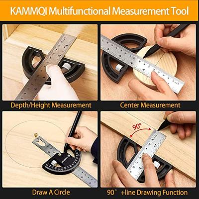 Stainless Steel Round Head 180 degree Protractor Angle Finder Rotary  Measuring Ruler Machinist Tool 10cm Craftsman Ruler