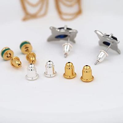 Earring Backs,Back Earrings Fishhook Earring Backs for Droopy Ears Earring  Backs Replacements Bullet Clutch Back Earrings Replacement Earring Backs