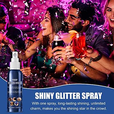 Temporary Body Glitter Spray, Body Shimmery Spray for Skin, Face, Hair,  Clothing, Quick-Drying Waterproof Shiny Hairspray Face Highlighter Mist for