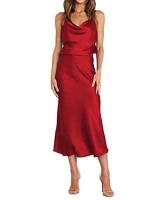 Red Bodycon Backless Slip Dress