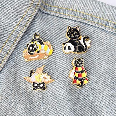  Cartoon Kitty Brooch Pink Kitty Enamel 10pcs Lapel Pin