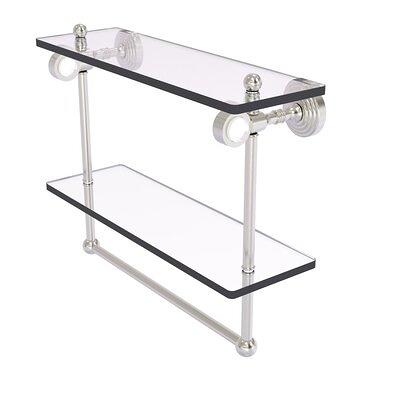 PROOX 12.72 in. W x 4.72 in. D x 11.3 in. H Double Glass Wall Mount Bathroom Shelf in Chrome, Grey