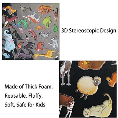 10 Sheets Kids Stickers 3D Puffy Bulk Cartoon Zoo Animal
